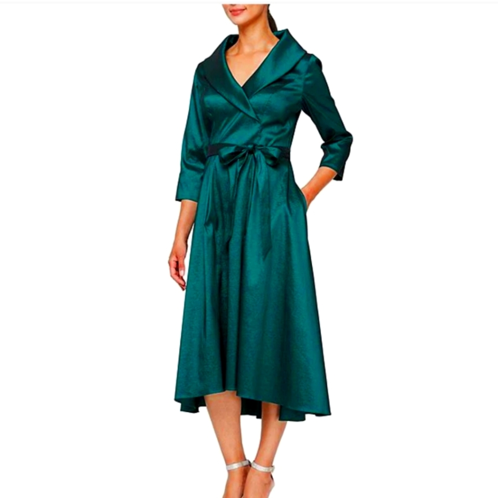 Alex evening green high low dress